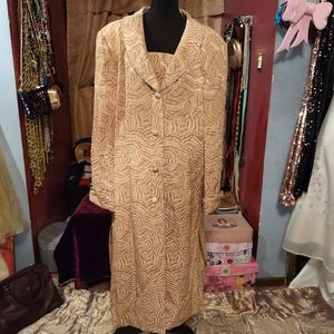 Clara Clara By Vinette Vintage 80's Rhinestone Maxi Coat & Skirt Suit 22